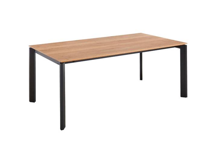 Celina Home Esstisch London, Schwarz, Eiche, Metall, rechteckig, eckig, 95x76x200-300 cm, ausziehbar, Esszimmer, Tische, Esstische, Esstische ausziehbar