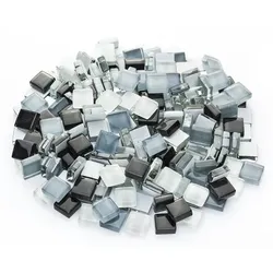 Softglas-Mosaik, Grautöne, 10 x 10 mm, 200 g