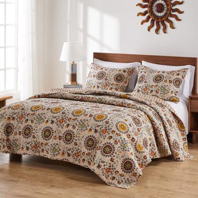 Andorra 100% Cotton Quilt Set by Greenland Home Fashions in Multi (Size TWIN)