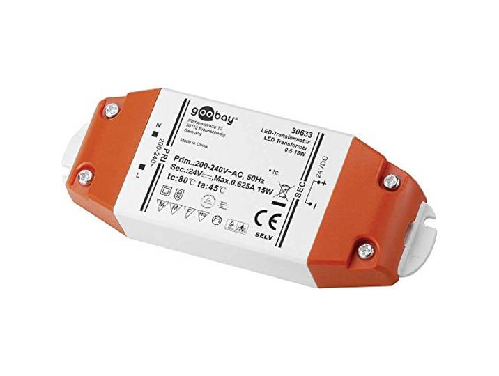 LED Slim Transformator 24V DC, 0-15W, IP20