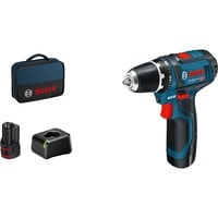 Akku-Bohrschrauber GSR 12V-15 Professional, 12 Volt blau/schwarz, 2x Li-Ionen Akku 2,0Ah