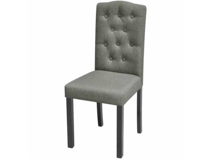 POUFGDR 2 Esszimmerstühle, grau, Stoff und Gummibaumholz Hohe Rückenlehne, atmungsaktives Gewebe, massives Gummibaumholz, max. 110 kg, Esszimmer, Küche, Entspannung