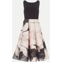 Cocktail Kleid aus bedrucktem Twill Mehrfarbig 38