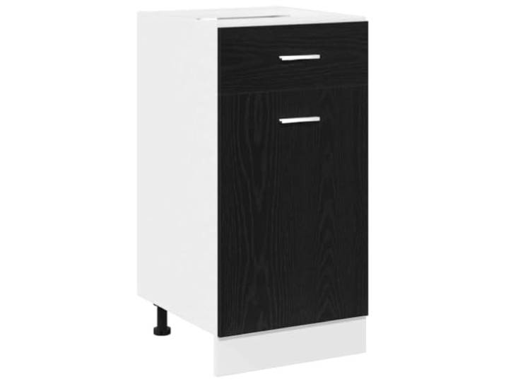 Helloshop26 Moderner Schubladenschrank mit Ablage und viel Stauraum, 40 x 46 x 81 cm, Eichenholz, schwarz, 02_0051963