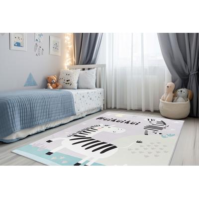 Kinderteppich OBSESSION "Magic Kids ML 103", grau, B:160cm H:8mm L:230cm, Polyester, Teppiche, Kinderteppich, niedliches Zebra Motiv, waschbar, Kinderzimmer