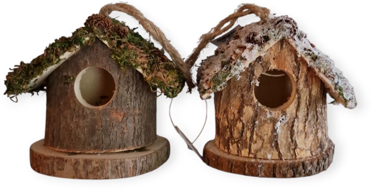 Daan Kromhout Decoratie Vogelhuisjes Sneeuw en Groen Moss