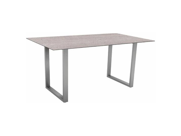 Stern Kufentisch 160x90 cm Edelstahl Tischplatte Silverstar 2.0