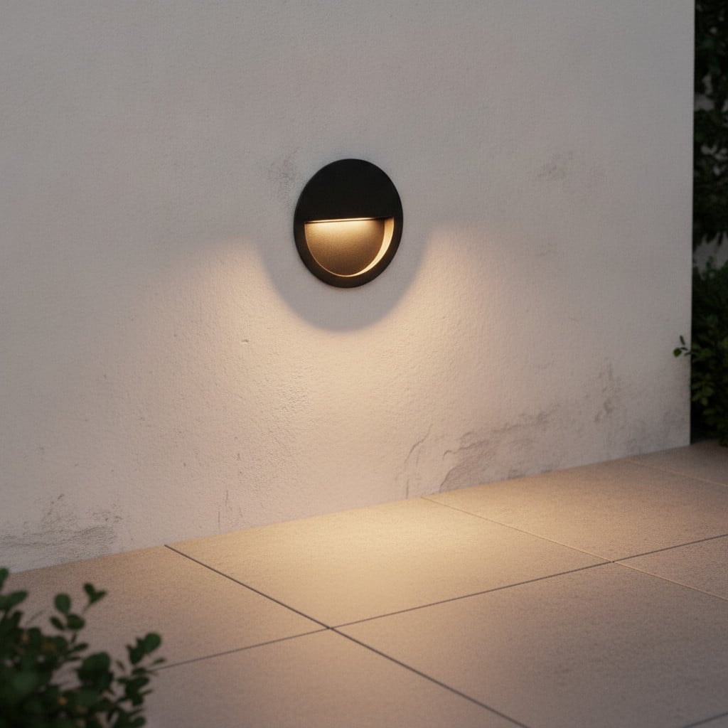 Lyora Ronde inbouw wandlamp Sete zwart aluminium