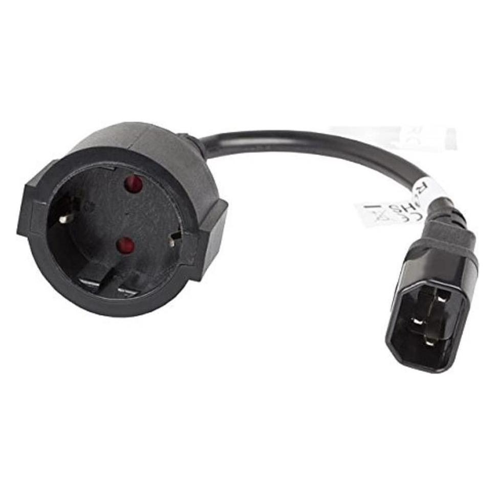 Lanberg CA-C14E-10CC-0018-BK Stromkabel Schwarz 0,18 m C14-Koppler (0.18 m) (CA-C14E-10CC-0018-BK)