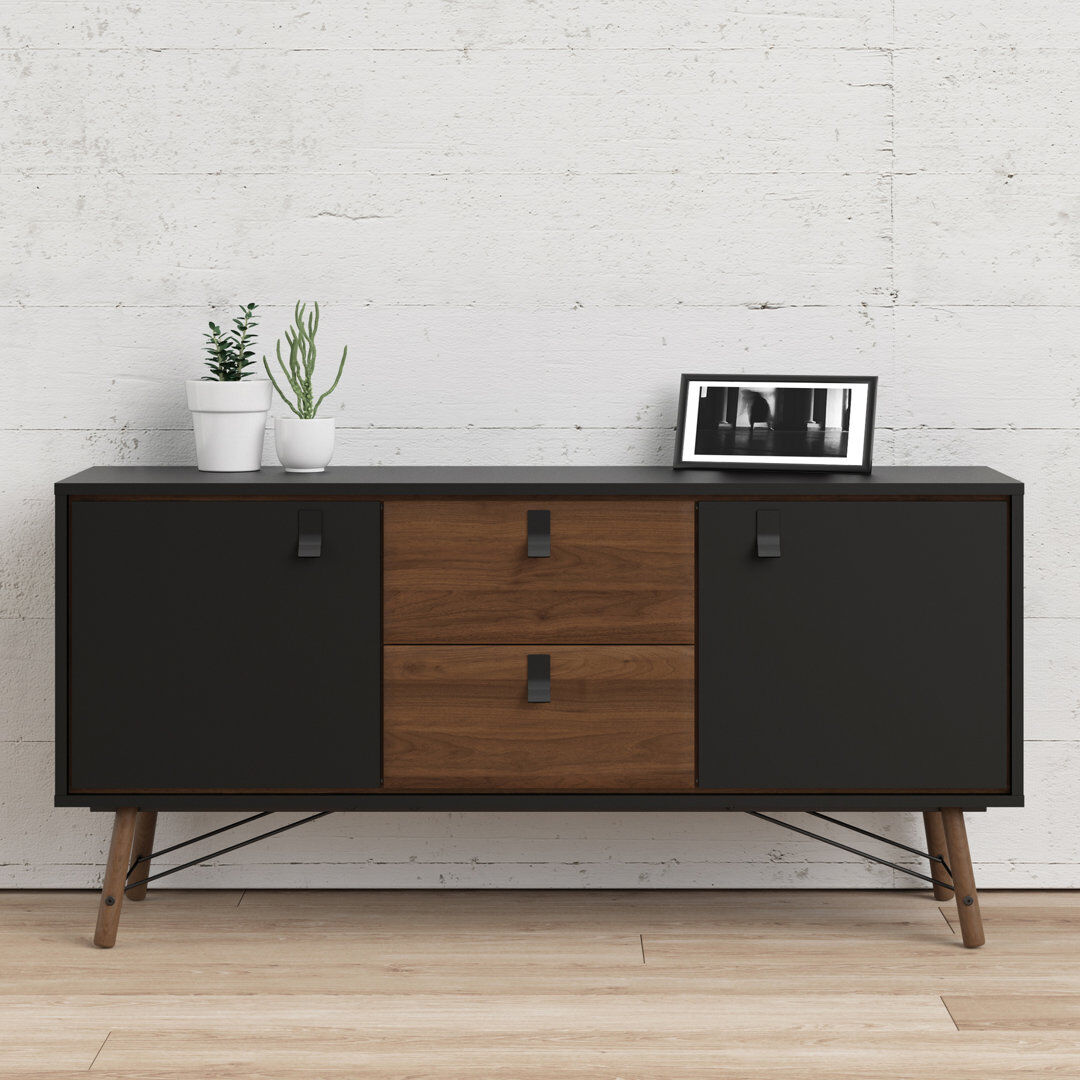 Corrigan Studio Levine Sideboard Matt Black 72.2cm H X 150.3cm W X 40.1cm D