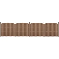 WPC Gartenzaun mit Rundbogen (165-185)x747 cm Braun [neu.holz]