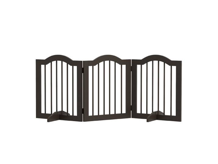 FELIXLEO Türschutzgitter Hunde-Absperrgitter,3 Paneele,klappbar,Massivholz/MDF,154,5x29,5x61 cm