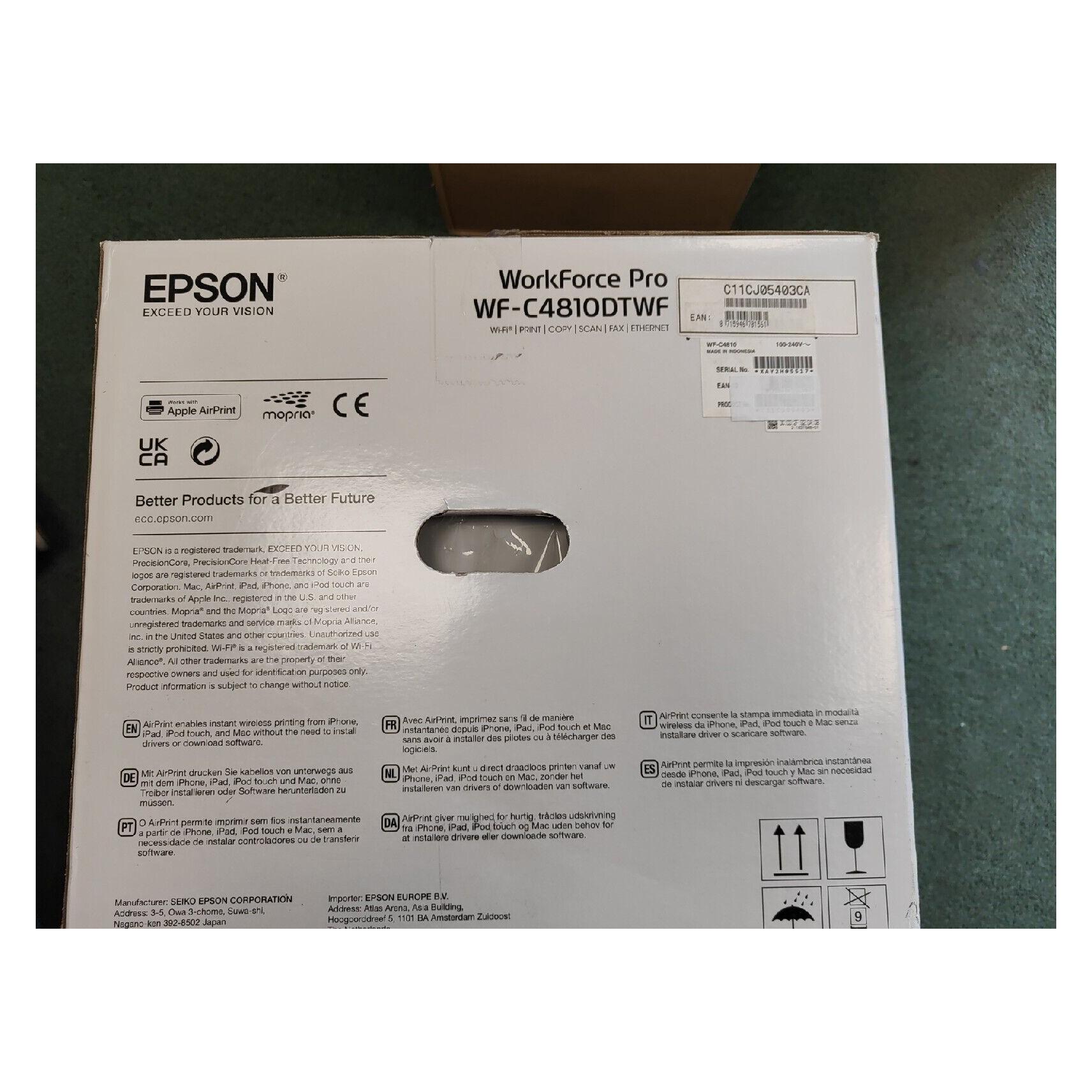 Epson WorkForce Pro WF-C4810DTWF WF C4810DTWF WFC4810DTWF A4, 4 Ink Cartridges, Print, Scan, Copy (B, C, M, Y) (C11CJ05403CA)