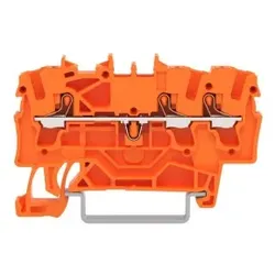 Wago 2202-1302 3-Leiter-Durchgangsklemme,mit Drücker,2,5 mm2,orange 22021302  - 100 Stück