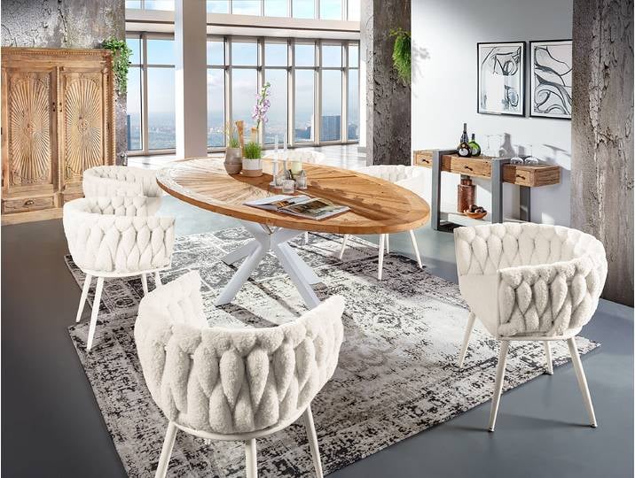 Table en bois massif Rugon 254 x 78 x 135cm Bois