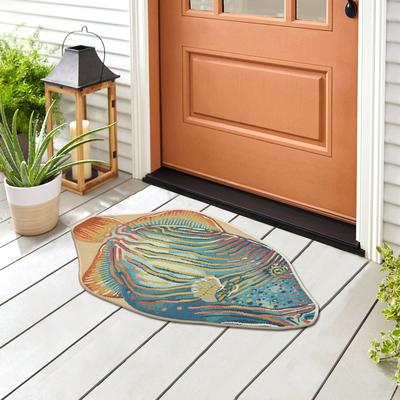 "Lush Decor Esencia Triggerfish Indoor/Outdoor Mat Multi 3'3"" x 1'9"" SHAPED - 3'3"" x 1'9"" SHAPED"