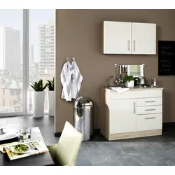 Miniküche Toronto B: ca. 100cm Creme/Eichefarben