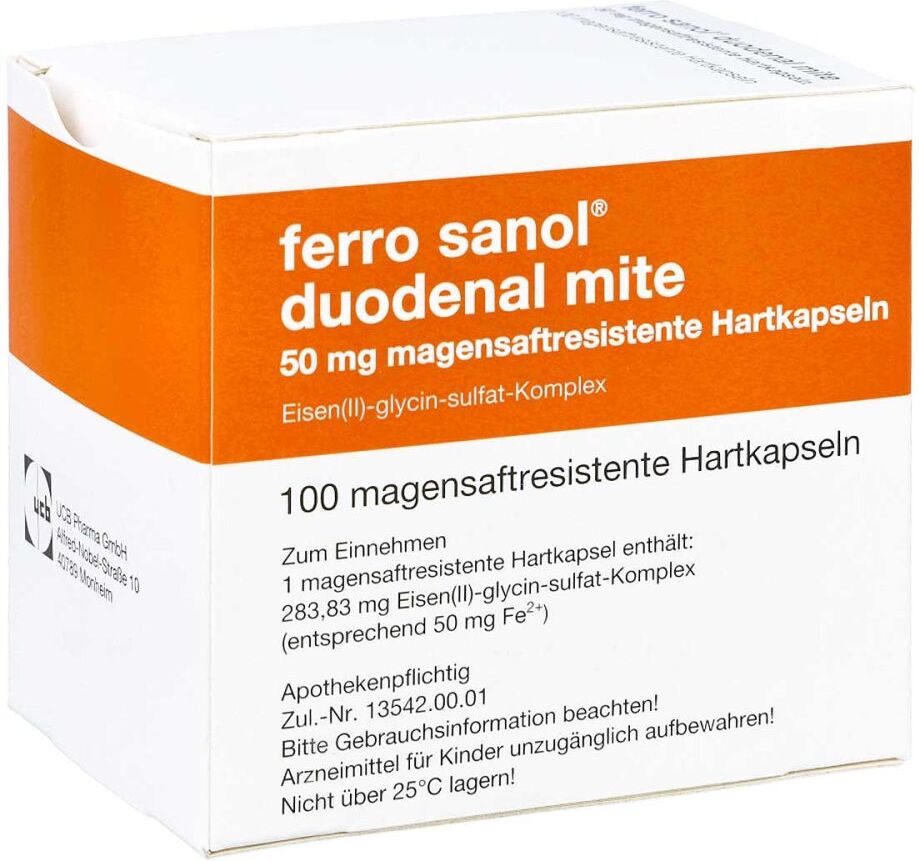 Ferro sanol duodenal mite 50mg 100stk