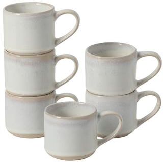 Mr. Coffee Espresso Whims 6 Piece 4 OZ Reactive Glaze Espresso Cup Set