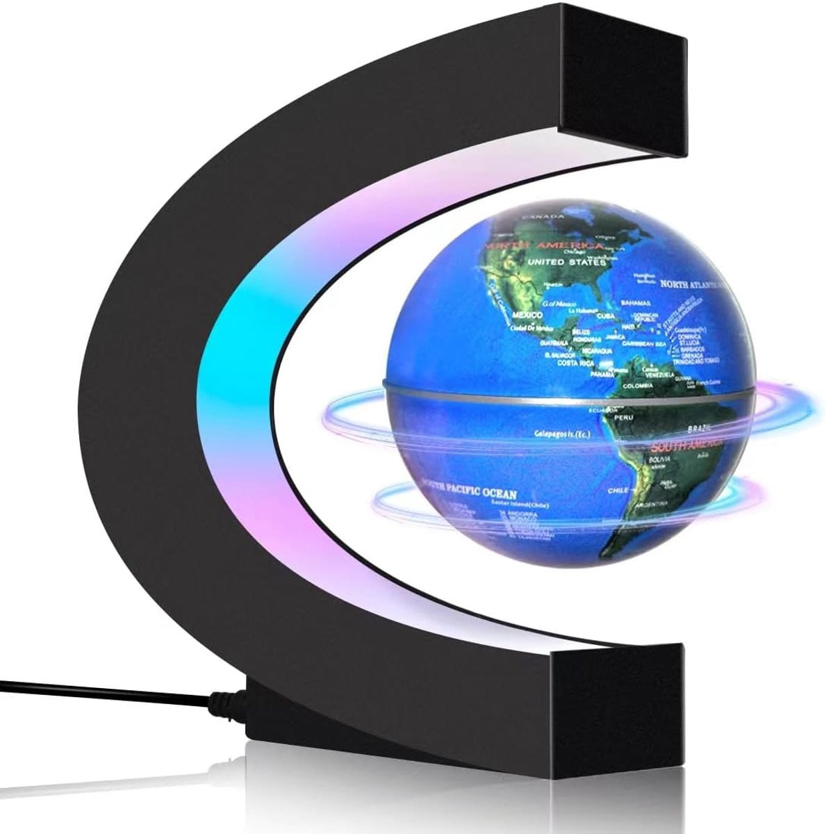 Magnetische zwevende wereldbol met LED-verlichting voor op je bureau of in je interieur
