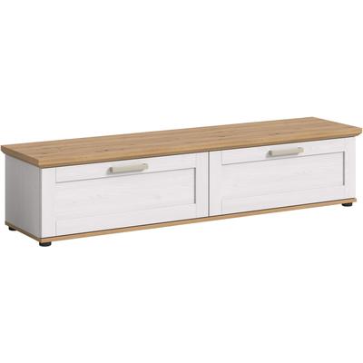 Lowboard HOME AFFAIRE "Cosenza", weiß (sibiu lärche nachbildung), B:164cm H:37cm T:40cm, Holzwerkstoff, Sideboards, Lowboard, Cosenza Lowboard 164 cm, 2 Klappen, 2 Fächer, Wohnzimmer