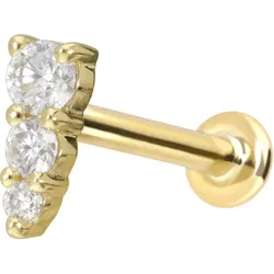 14 Karat Gold Labret mit Innengewinde MOISSANIT-EISZAPFEN