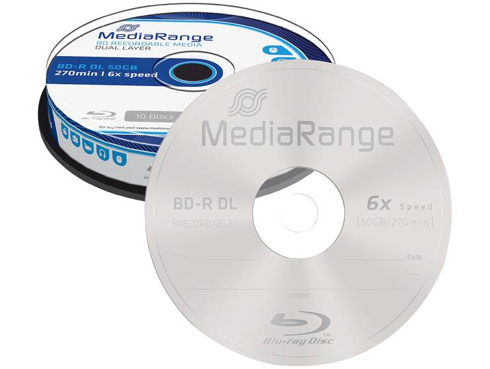 Blu-ray Rohling BD-R Dual Layer 50 GB 6x speed, 10er-Spindel
