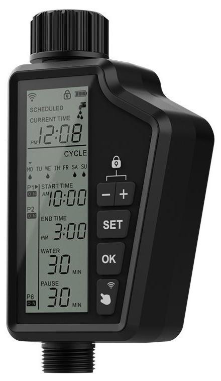 IMMAX NEO LITE SMART bewateringsventiel met Wi-Fi en IP65, zwart, TUYA