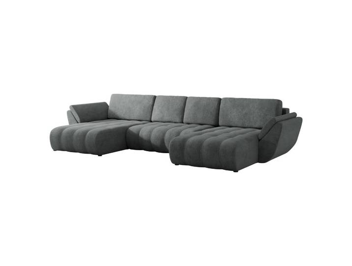 Mirjan24 Wohnlandschaft Faro U, Graphitfarben, Kunststoff, U-Form,Rechteckig, 383x86x195 cm, Wohnzimmer, Sofas & Couches, Wohnlandschaften, Wohnlandschaften in U-Form