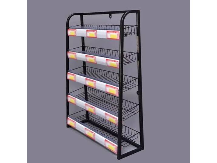 Snack-Regal im Supermarkt Supermarkt-Regal, Etikettenhalter, stehend, schmales Metallregal, Kaugummi-Halter, Kaugummi-Laden-Ausstellungsständer, Snack-Ausstellungsregal mit Etikett(Black,W60cm(24in))