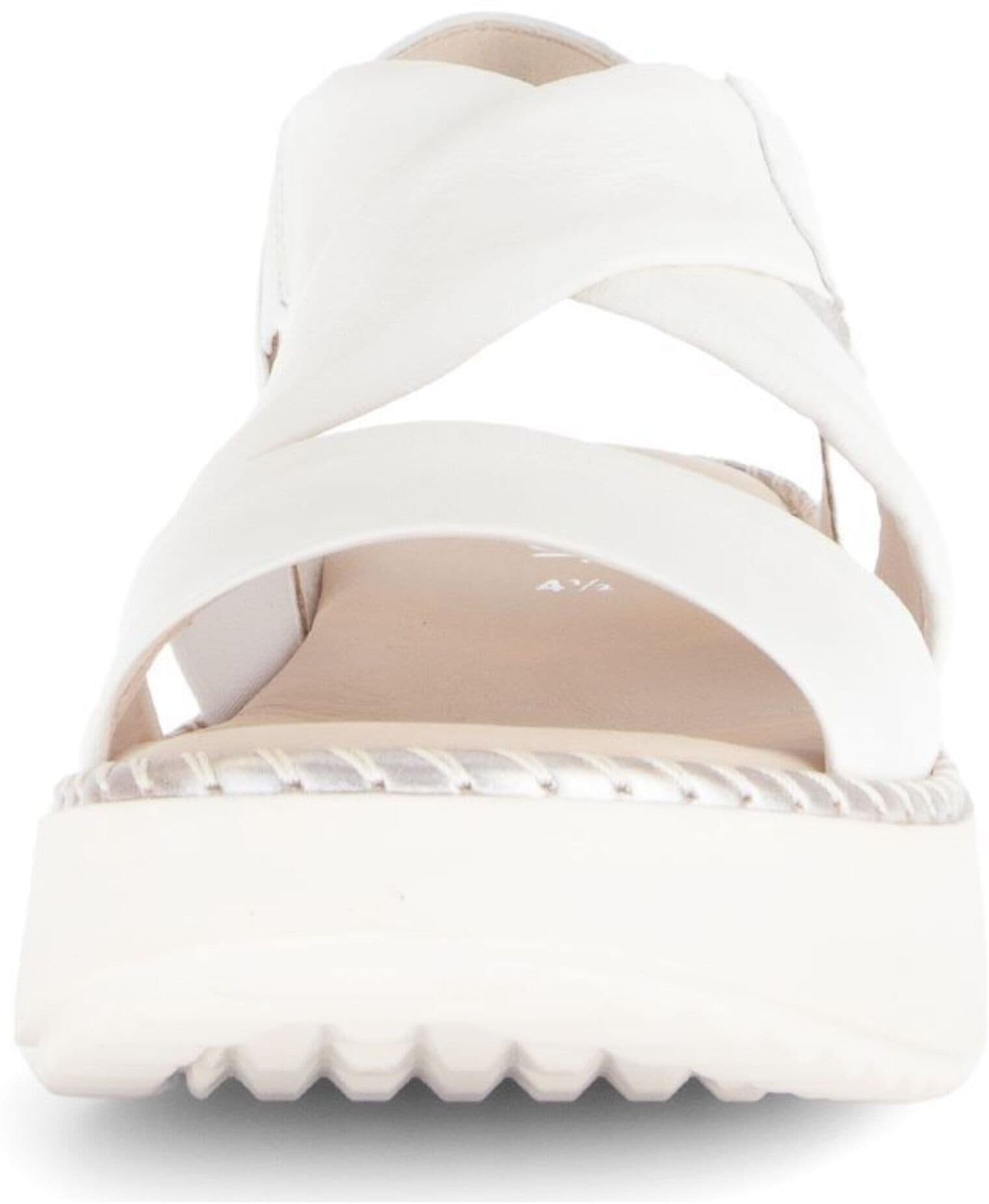 Keilsandalette GABOR "Gabor Sandalen Nappaleder", Damen, Gr. 38,5, braun (latte), Nappaleder, Schuhe
