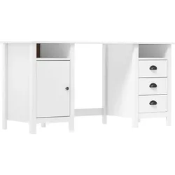 vidaXL Schreibtisch Hill Weiß 150x50x74 cm Massivholz Kiefer