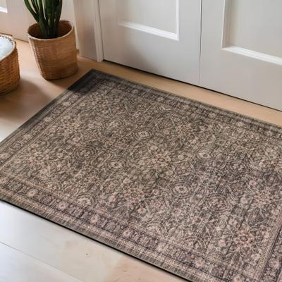 World Rug Gallery Traditional Allover Machine Washable Non-Slip Backing Area Rug