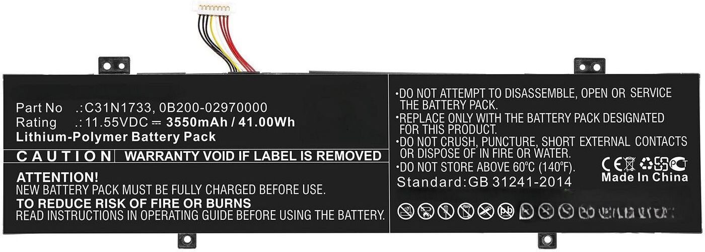 CoreParts MBXAS-BA0267 Replacement Battery for Asus TP412FA Series, 11.55V 3550mAh Li-Pol