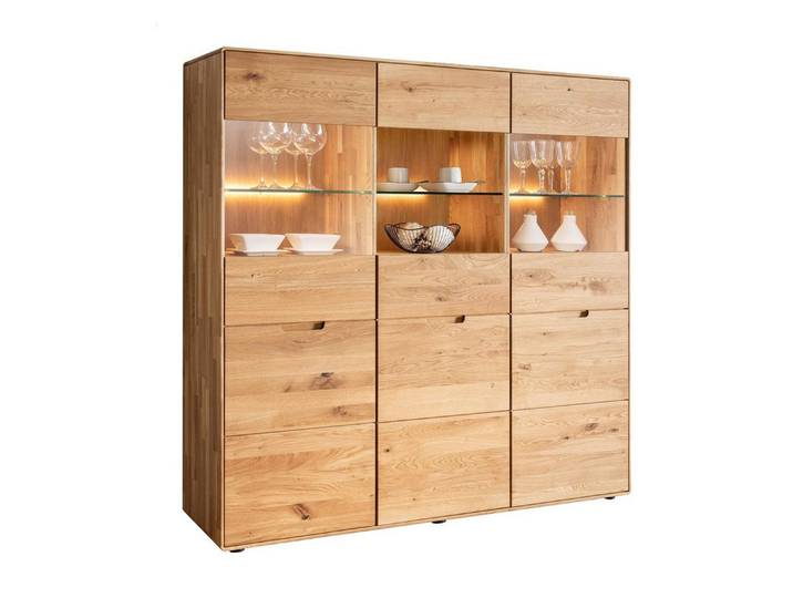 Main Möbel Highboard Highboard 149x145cm Kent Wildeiche massiv