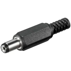 DC-Stecker / Hohlstecker 5,5x1,7 mm mit Knickschutz - Lötmontage