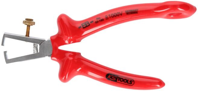 KS Tools 1000V Pince à dénuder avec oeillet de sécurité pour câble de sécurité (117.2202)