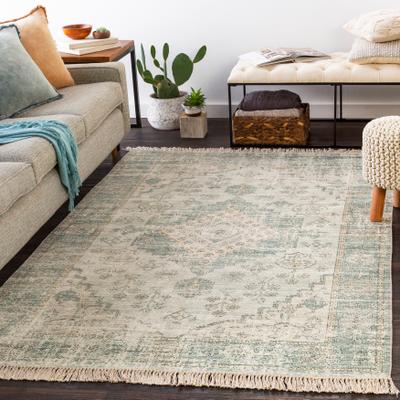 Livabliss Barack Distressed Medallion Handmade Cotton Area Rug