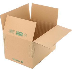 progress Faltkartons Premium, 1-wellig 10 Stück, mit Automatikboden,Innenmaße 390 x 290 x 100-240mm