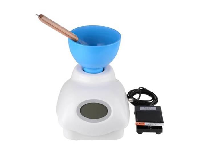 Digital Alginat Mixer Alginat Impression Material Blender mit Kunststoffmischschale Spatel Fußpedal für Laborausrüstung Zwei Geschwindigkeiten HL-YMC IIII