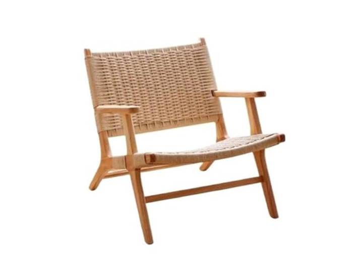 XIUsheUA Geflochtener Faltstuhl Rattan Stühle Sesselmöbel Balkon Freizeit Liege Seil gewebt Retro Single Lazy Massivholz Rattan gewebt Klappcouch(Chair E)