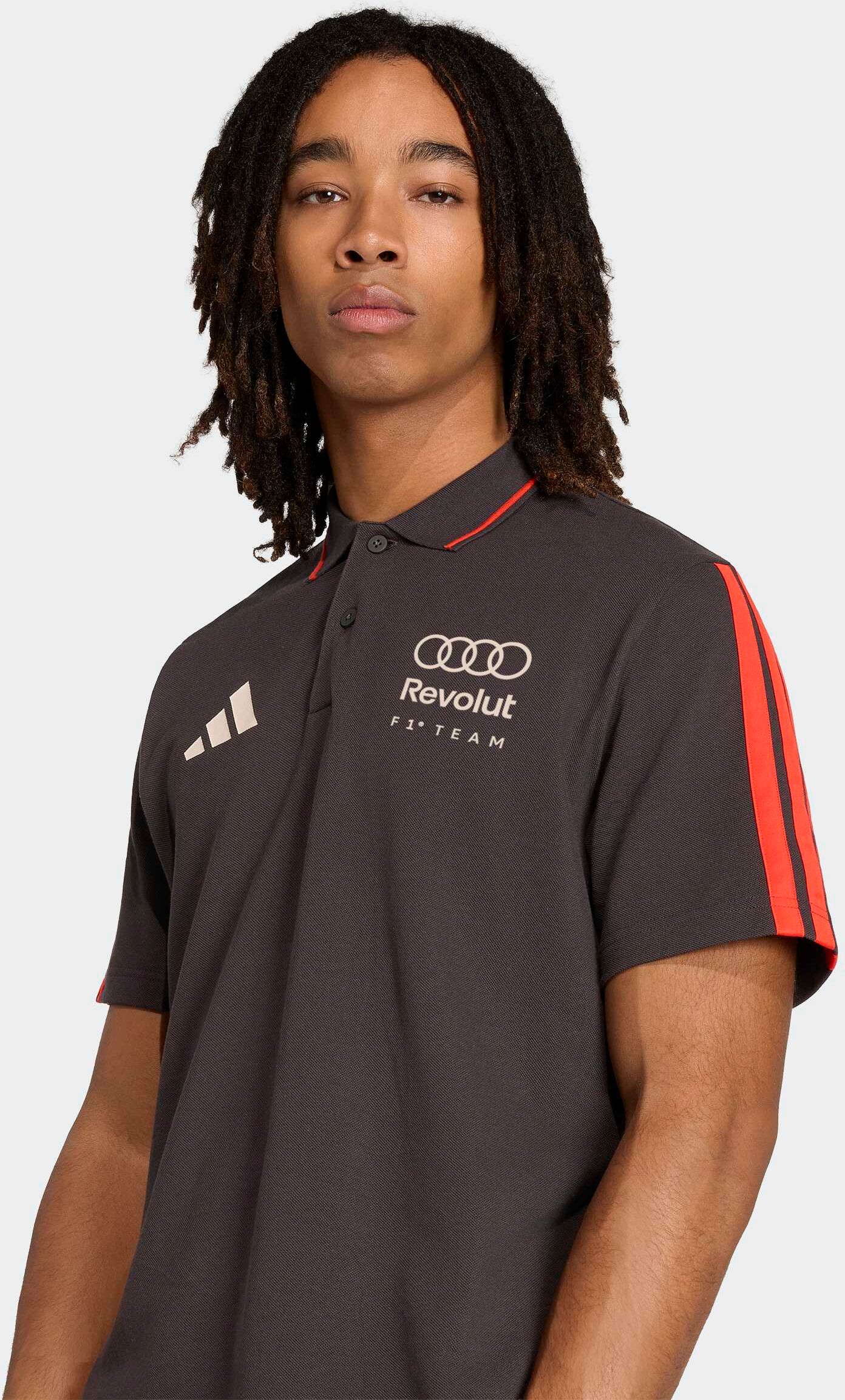 Poloshirt ADIDAS PERFORMANCE "AUDI REVOLUT F1 TEAM DNA", Herren, Gr. S, utility schwarz, Obermaterial: 100% Baumwolle, Shirts Poloshirt utility schwarz S