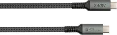 USB 2.0 Lade/-Datenkabel Good Connections, USB-C an USB-C, Leistung 240 W, bis 480 Mbit/s, Länge 0,5 m, schwarz