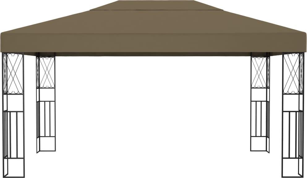 vidaXL Paviljoen met stoffen bekleding, 3 x 4 meter, taupe