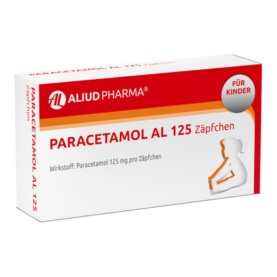 ALIUD Pharma GmbH Paracetamol AL 125 Zäpfchen bei akuten Schmerzen und Fieber 10 St 03295065