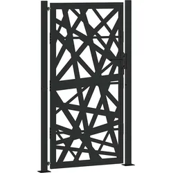 vidaXL Gartentor Schwarz 105x180 cm Stahl Lichtdesign