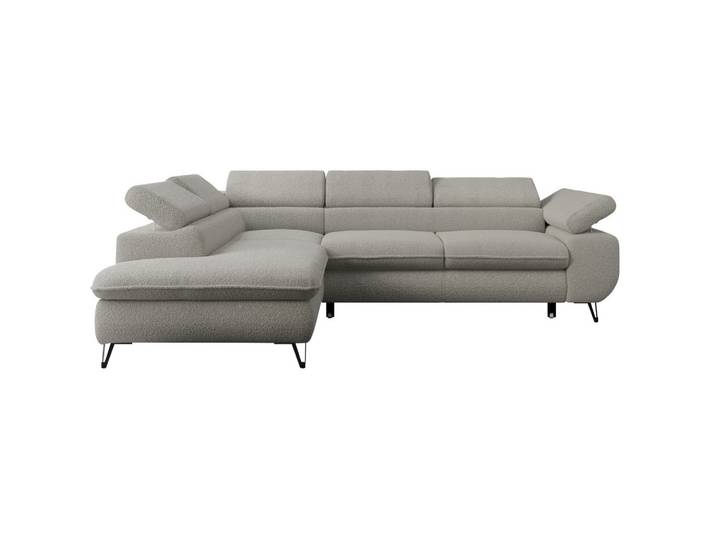 ECKSOFA PETER L Hellgrau Boucle - Links Seite