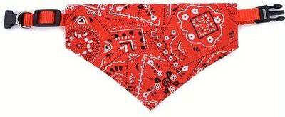 Inspire Select Adjustable Pet Bandana Scarf Collar For Puppy & Cat, Triangular Drool Bib Saliva Towel For Small Dogs Kitten red m