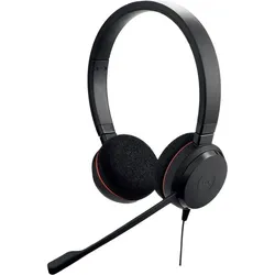 Jabra Evolve 20 MS Stereo (Kabelgebunden, USB-A, Skype), Office Headset, Schwarz