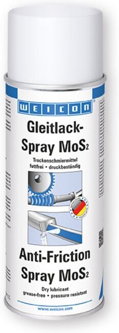WEICON Gleitlack-Spray MoS2, Trockenschmiermittel, 400 ml (11539400)